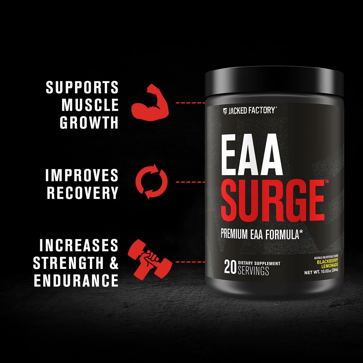 Jacked Factory EAA Surge Essential Amino Acids Powder - 20 Servings - image 2