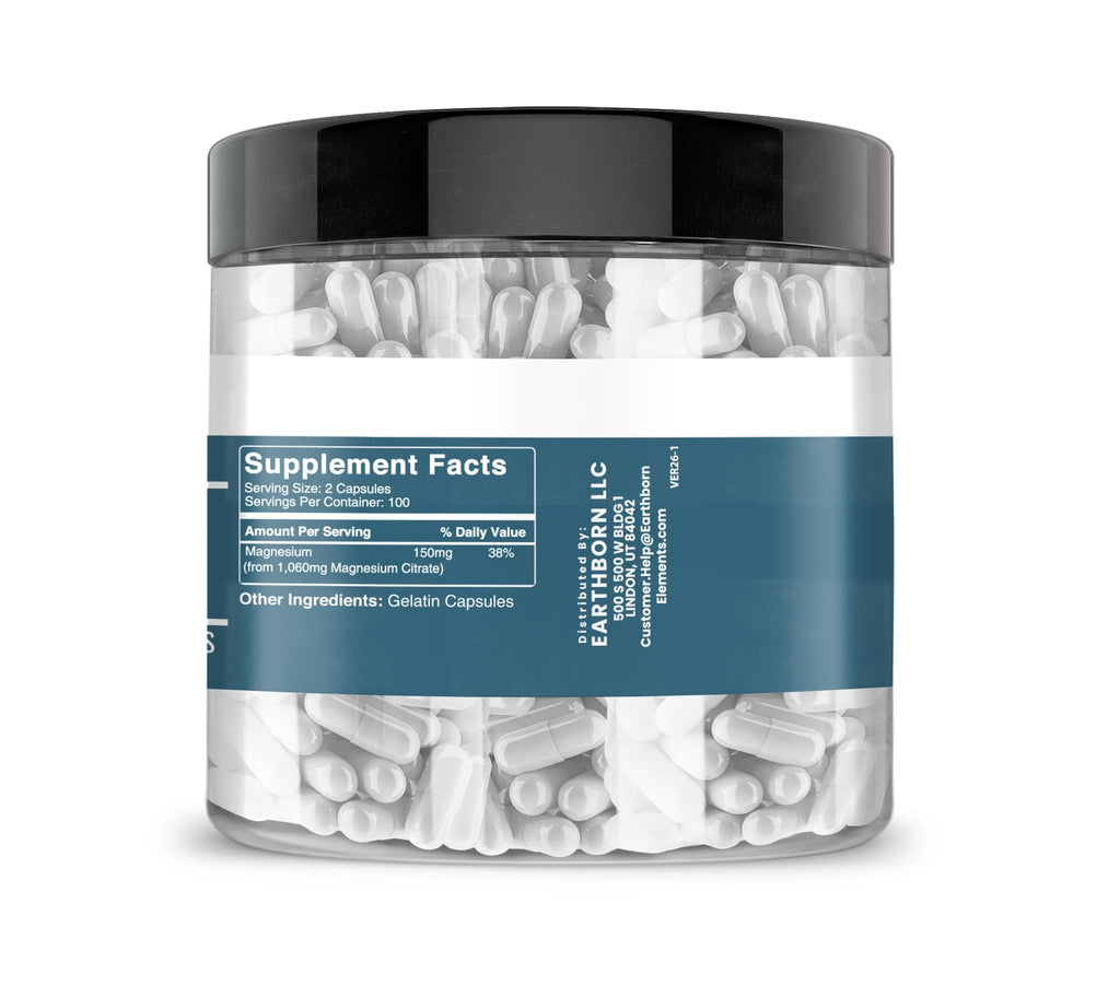 Earthborn Elements Magnesium Citrate - 200 Capsules - image 3