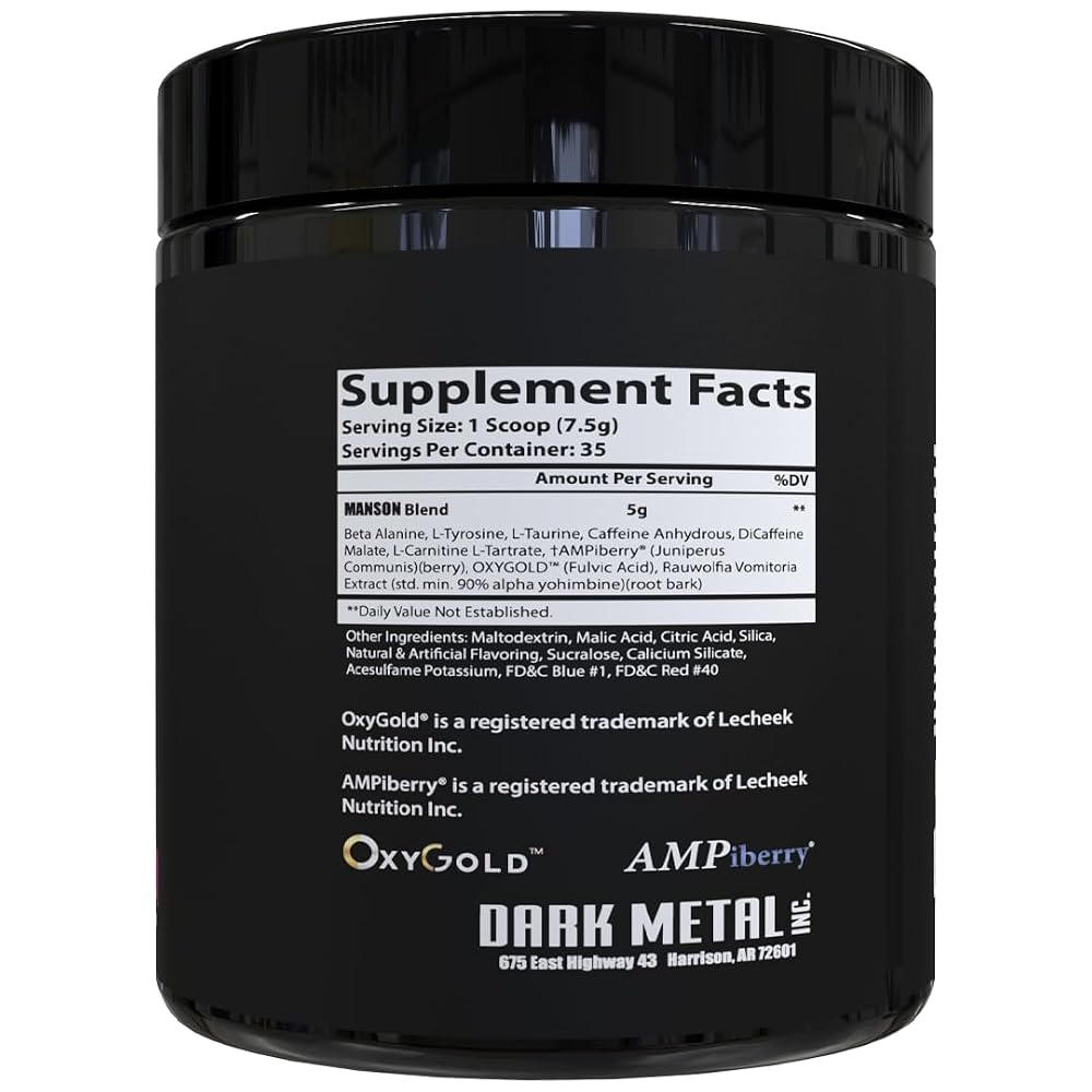 Dark Metal Inc. Manson High Stim Pre Workout Powder - image 3
