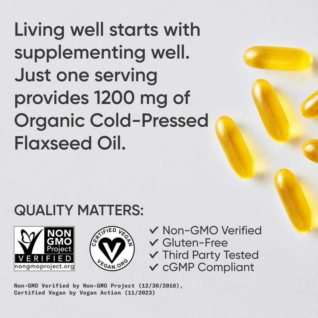 Sports Research Vegan Flaxseed Oil 1200mg - 180 Plantgels - image 4
