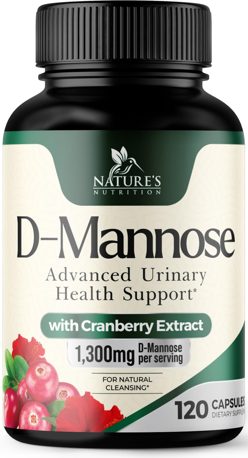 Nature's Nutrition D-Mannose 1000mg Per Serving - Cranberry