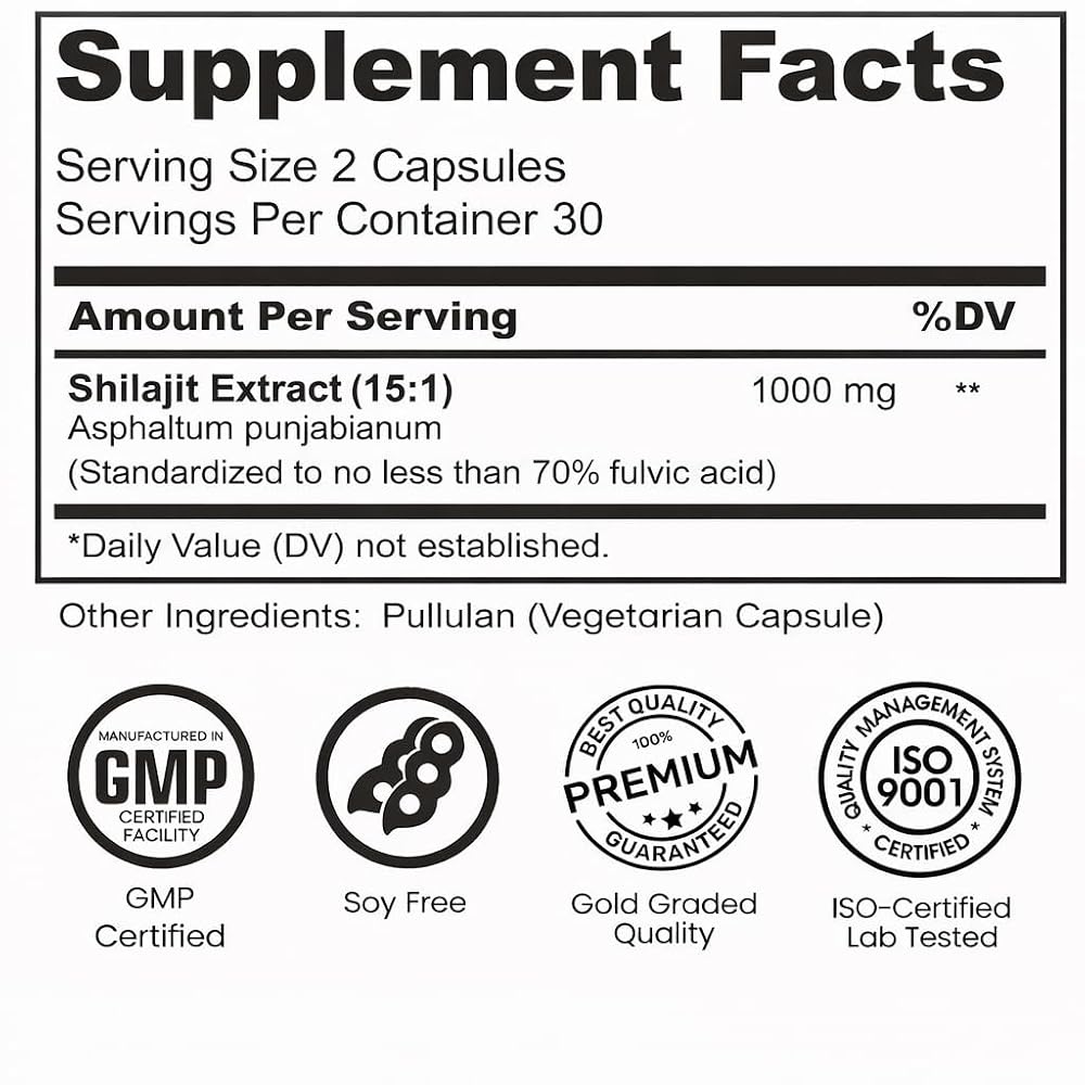 WellBeingMora Pure Himalayan Shilajit Capsules Energy Support - 60 Capsules - image 3