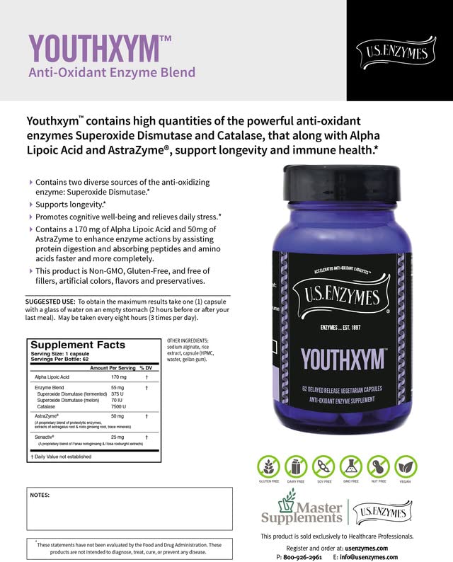 USAEnzymes YOUTHXYM 62 Delayed Release Vegetarian Capsules - image 3