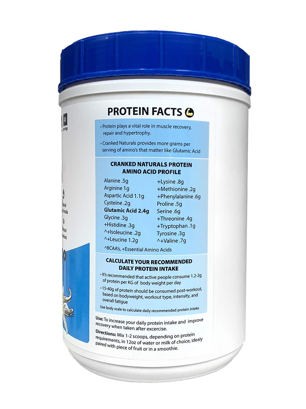 Cranked Naturals Vanilla Plant Protein Sport Recovery Drink Mix - 40 Servings - image 2