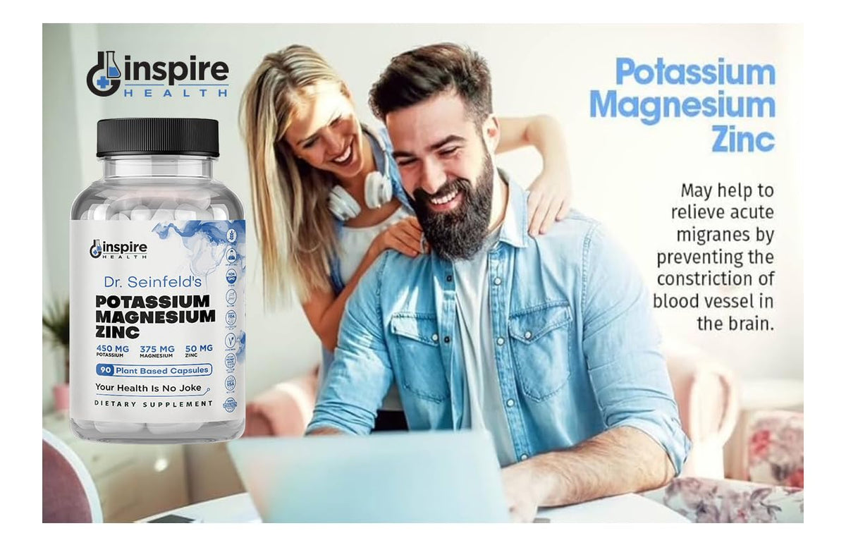 GINSPIRE NUTRITION Magnesium Potassium Supplements w/Zinc