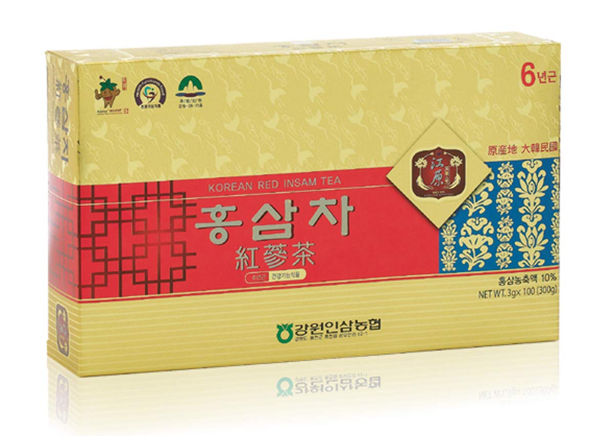 Gangwoninsam Korean Red Ginseng Tea - 100 Packets