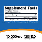 Nutricost Biotin Vitamin B7 10,000mcg - 120 Capsules - image 2