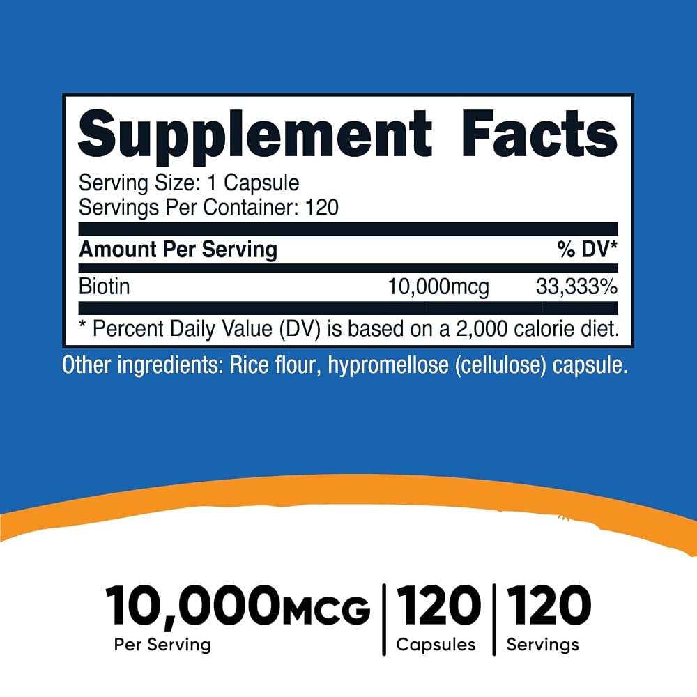 Nutricost Biotin Vitamin B7 10,000mcg - 120 Capsules - image 2