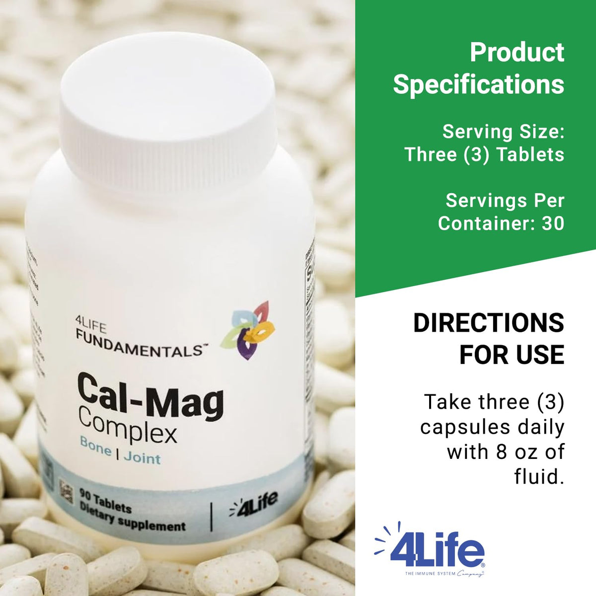 4Life Cal-Mag Complex Bone Support - 90 Tablets - image 4