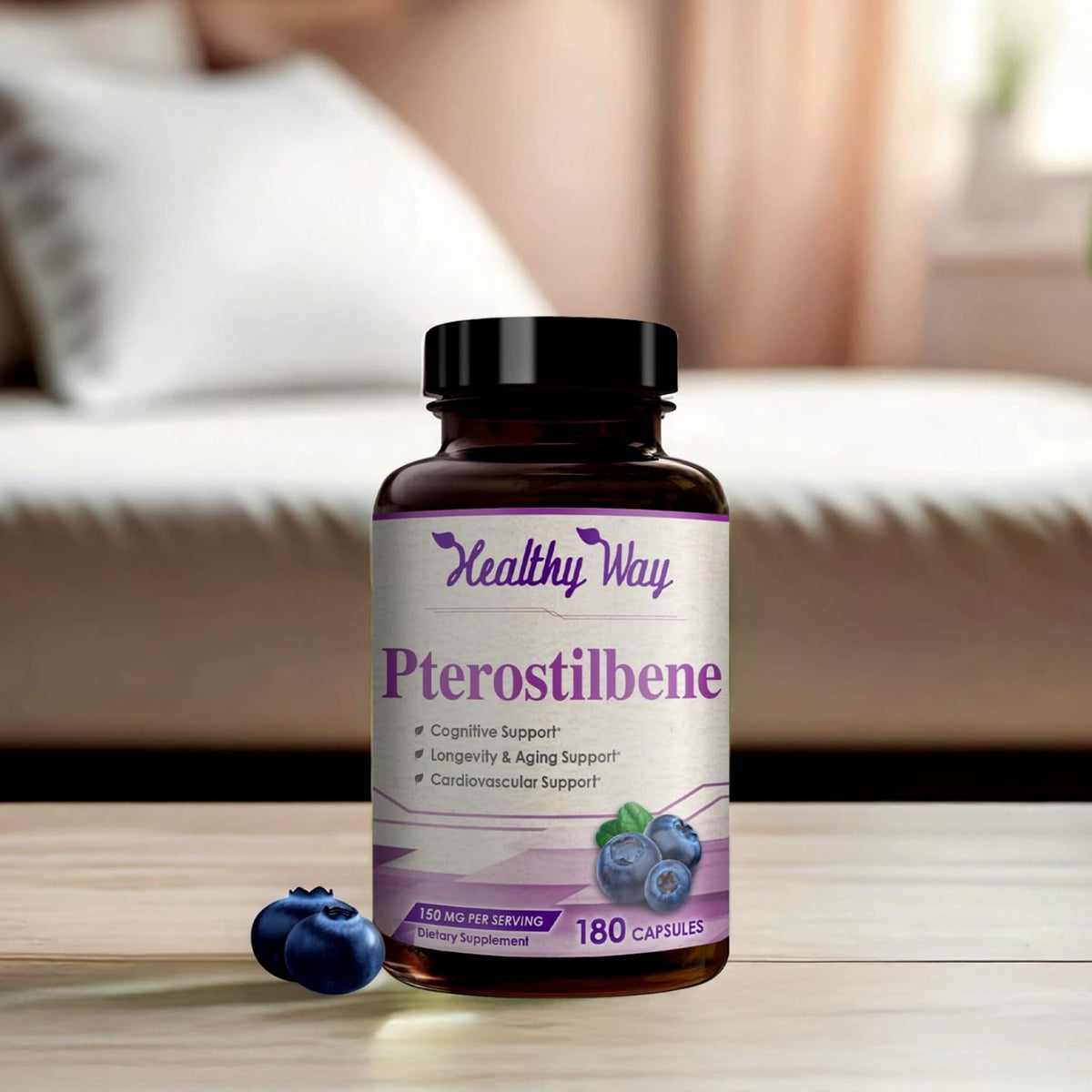 HealthyWayRx Pterostilbene 150mg Antioxidant Supplement - 180 Capsules - image 7