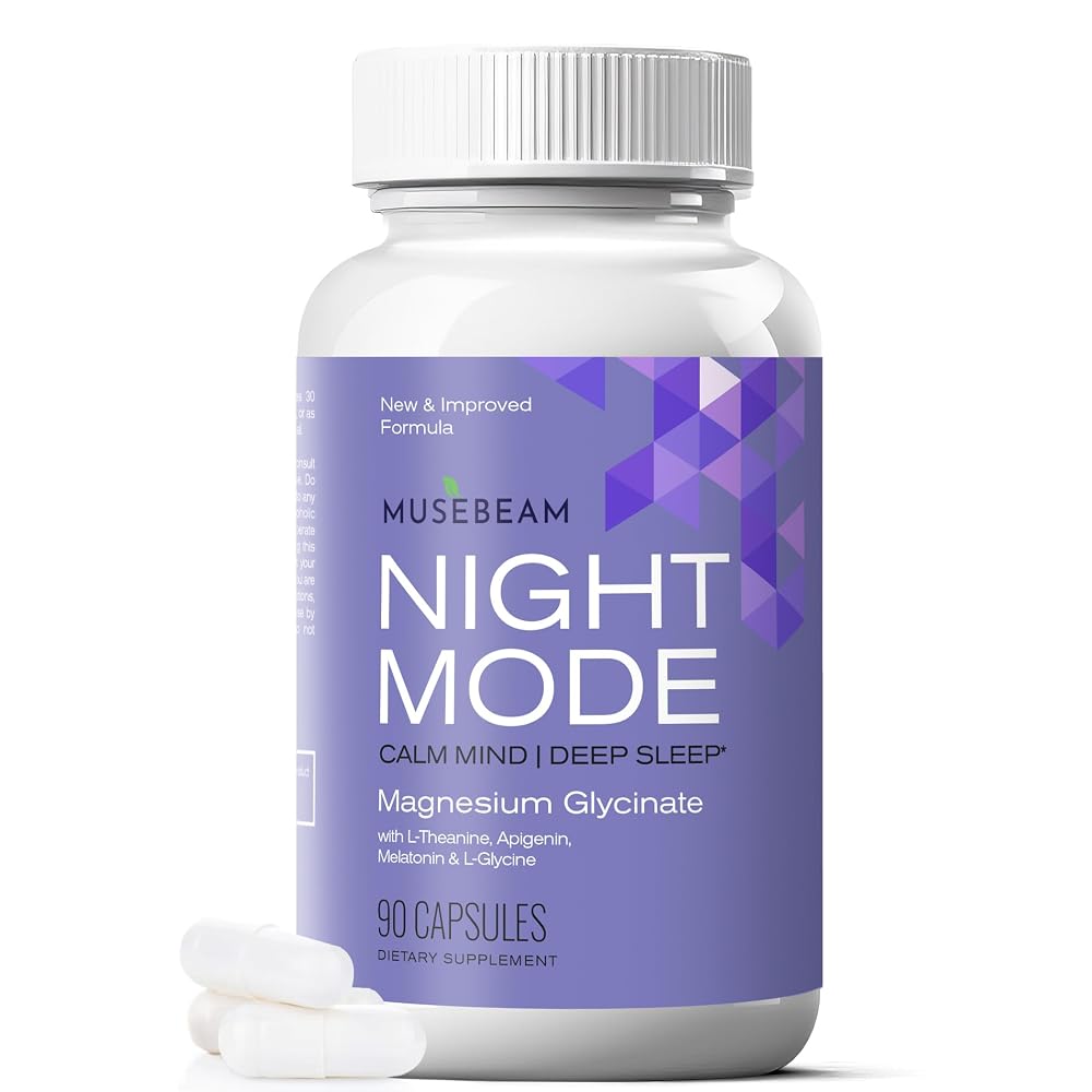 MuseBeam Magnesium Glycinate with Melatonin & L-Theanine, 90 Capsules