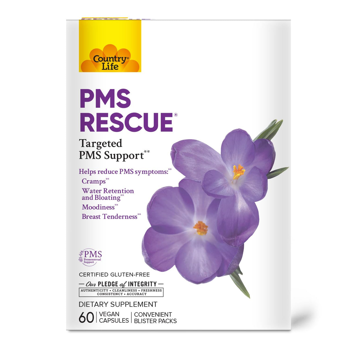 Country Life PMS Rescue Supplement for Women - 60 Capsules