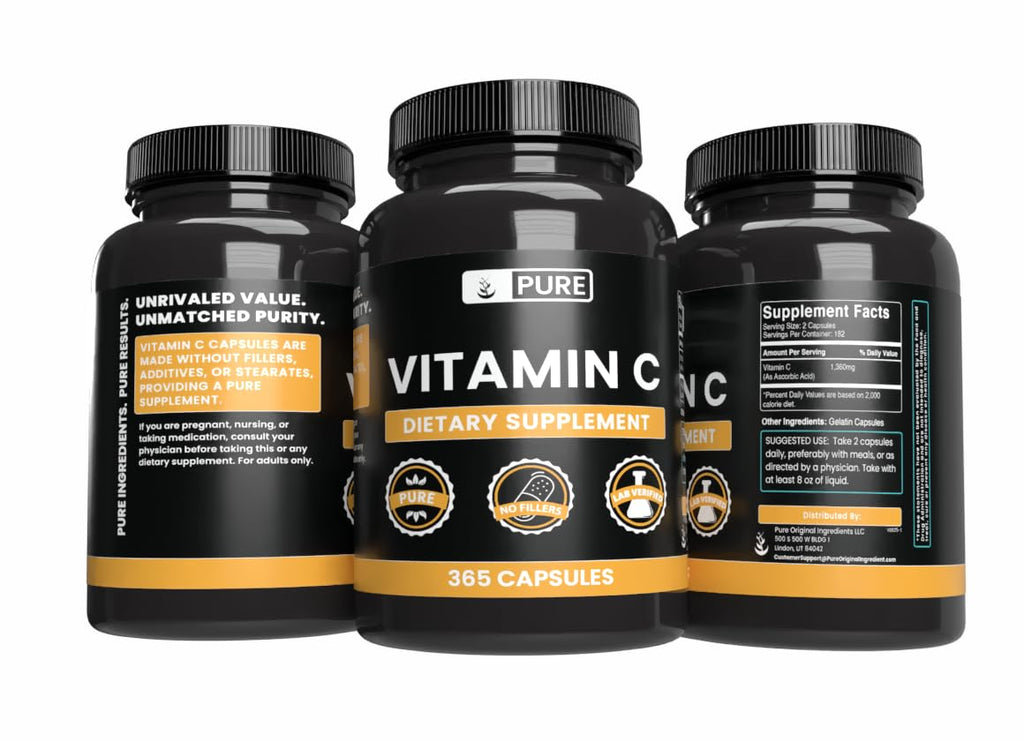 PURE ORIGINAL INGREDIENTS, Vitamin C Powder, Capsules