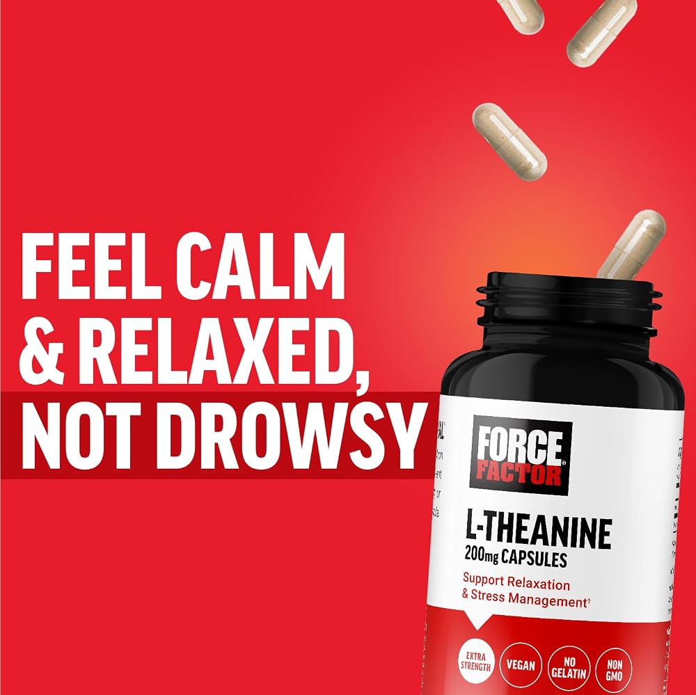 Force Factor L-Theanine 200mg Stress Relief - 60 Capsules - image 8