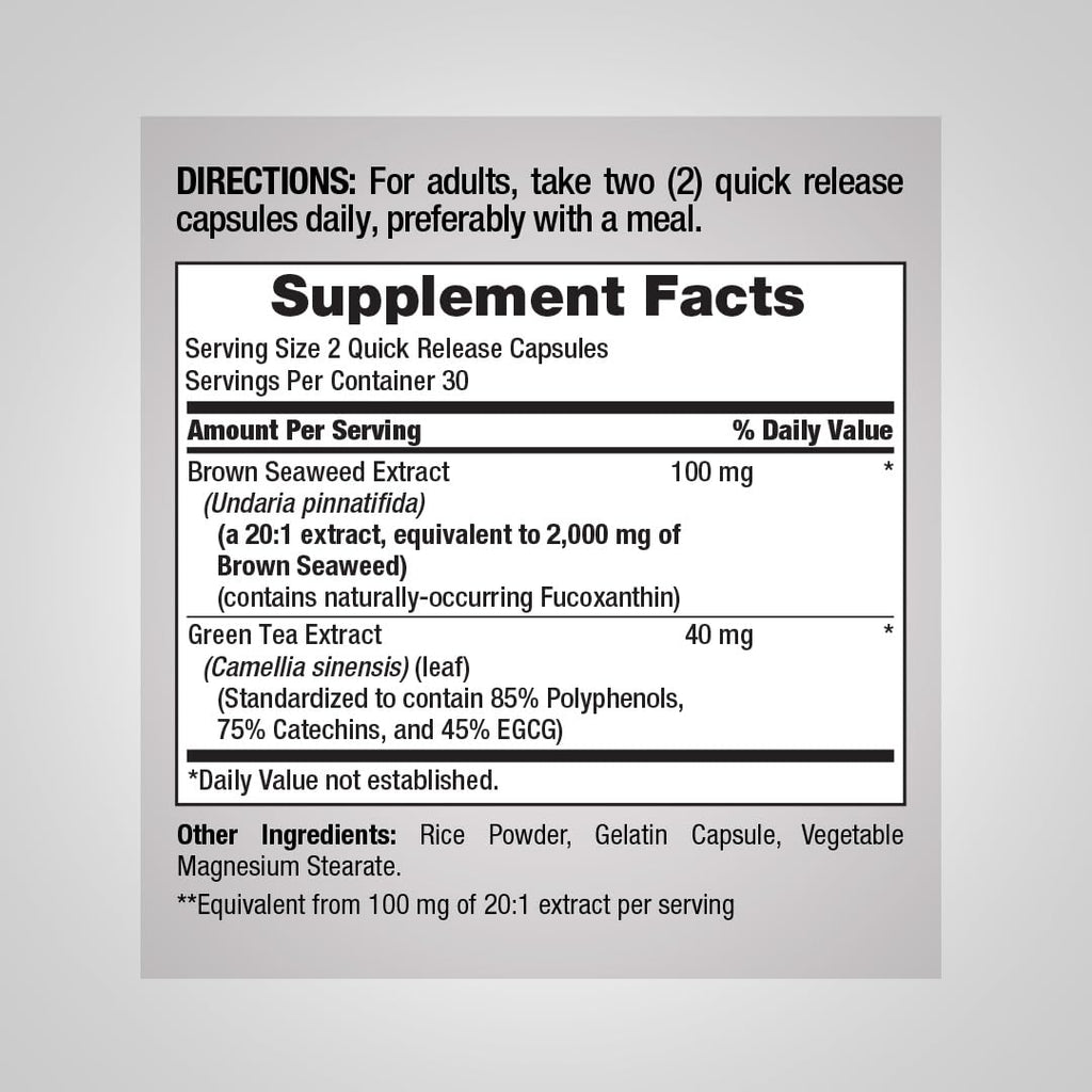 Piping Rock Brown Seaweed Capsules - 60 Count - image 2