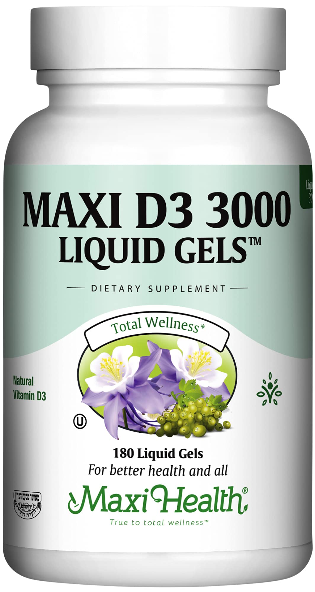Maxi Health Vitamin D3 3000 IU - 180 Softgels