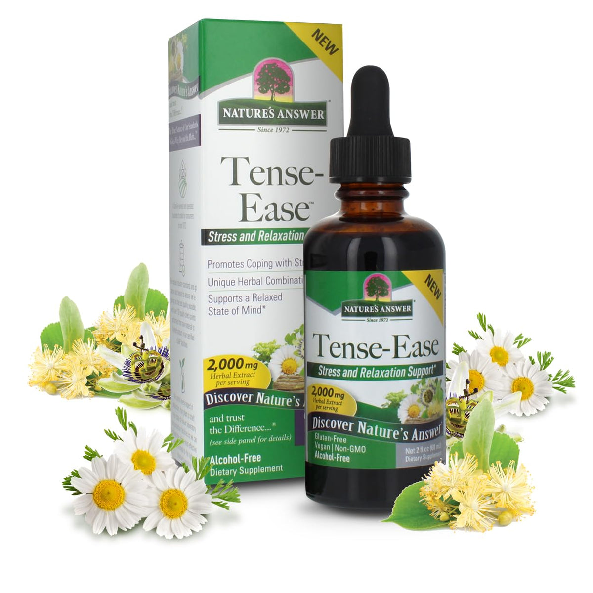 Nature's Answer Tense-Ease with Ashwagandha 2000mg Mood Support - 2oz