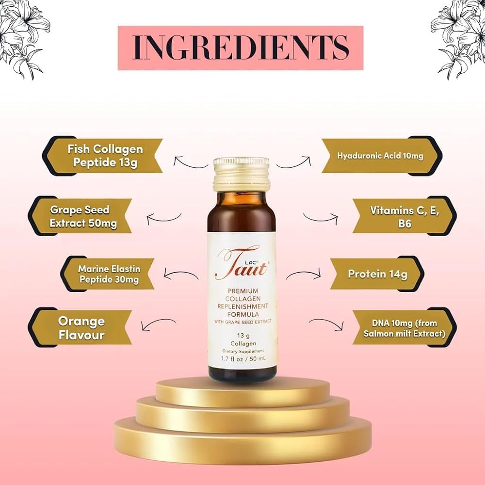 TAUT Liquid Marine Collagen Drink for Women, Orange - 16 Bottles - image 6