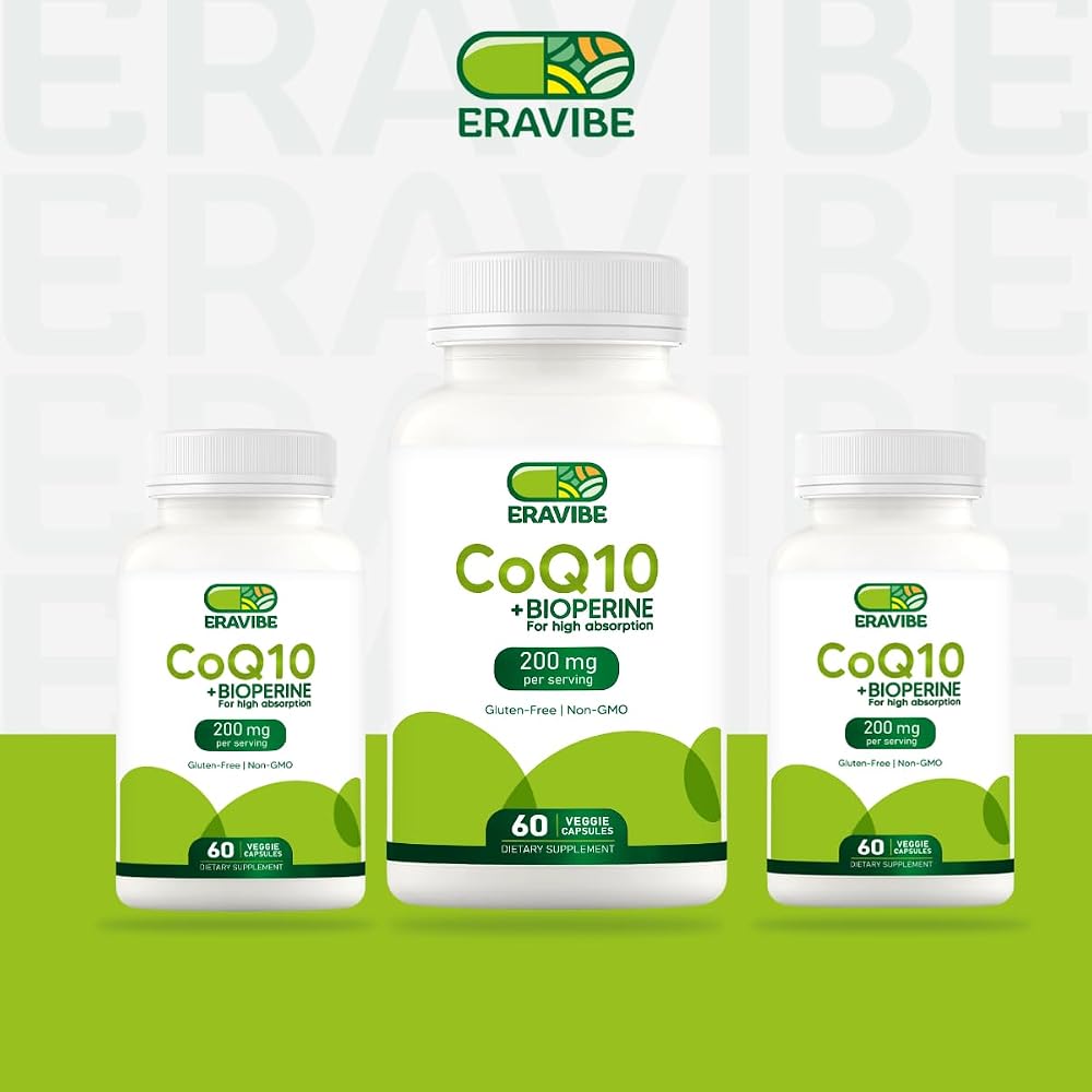 ERAVIBE Pure CoQ10 Energy Support 200 mg - 60 Veggie Capsules - image 4