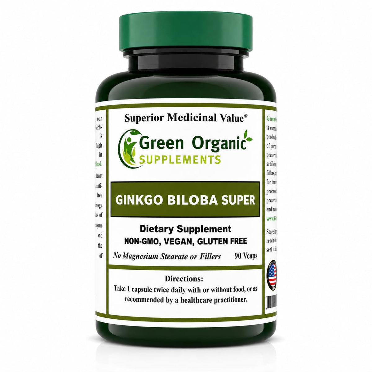 Green Organic Supplements Ginkgo Biloba - 90 Capsules