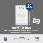 MD White Factor Glutathione Supplement 1600mg - 60 Capsules - image 4