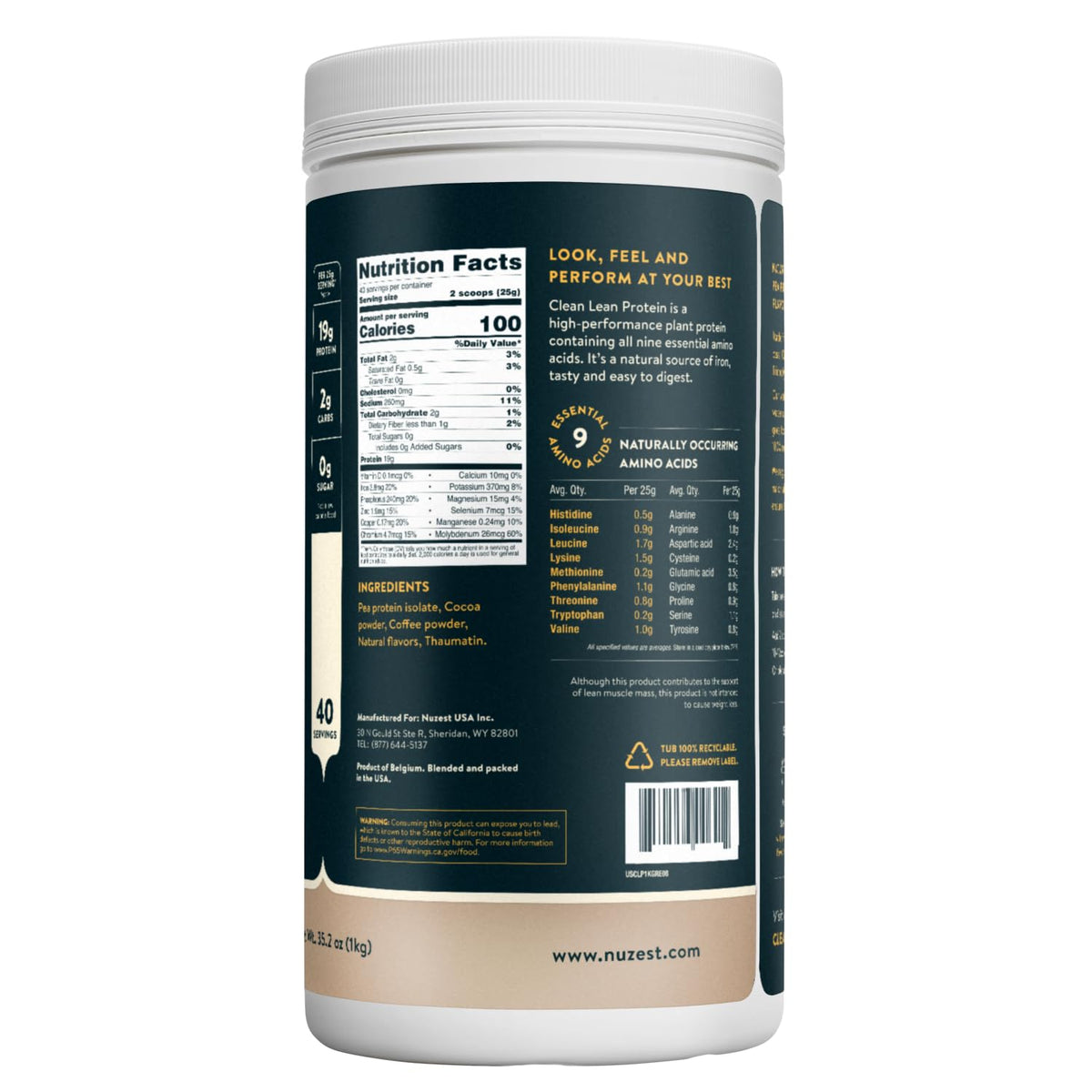 Nuzest - Pea Protein Powder - Clean Lean Protein