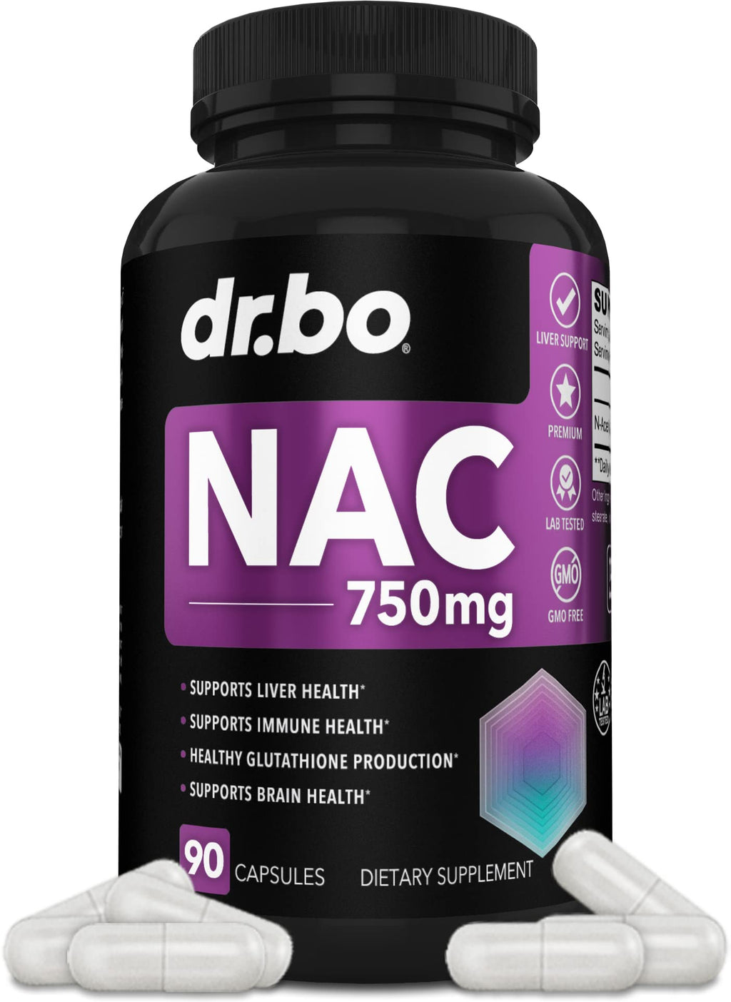 DR. BO NAC N-Acetyl Cysteine 750mg - 90 Capsules