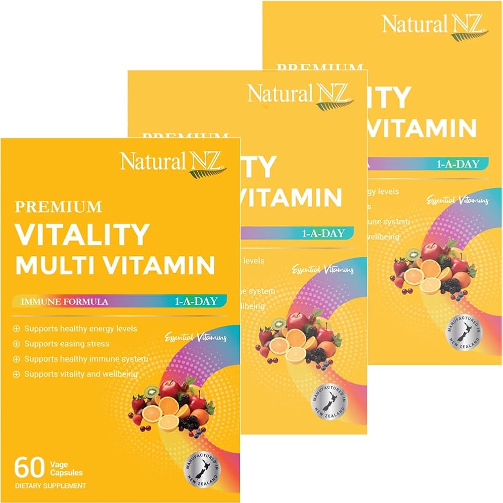 Natural NZ Premium Vitality Multivitamin Immune Formula 1-A-Day - 60 Capsules