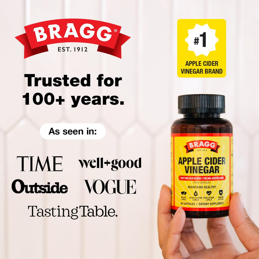 Bragg Organic Apple Cider Vinegar Capsules with Vitamin D and Zinc