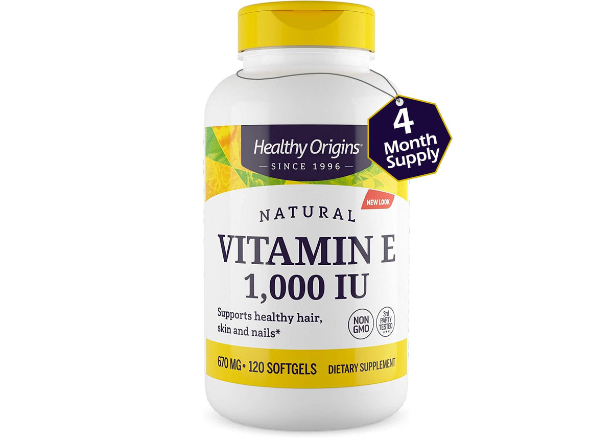 Healthy Origins Vitamin E 1,000 IU Natural Mixed Tocopherols - 120 Softgels