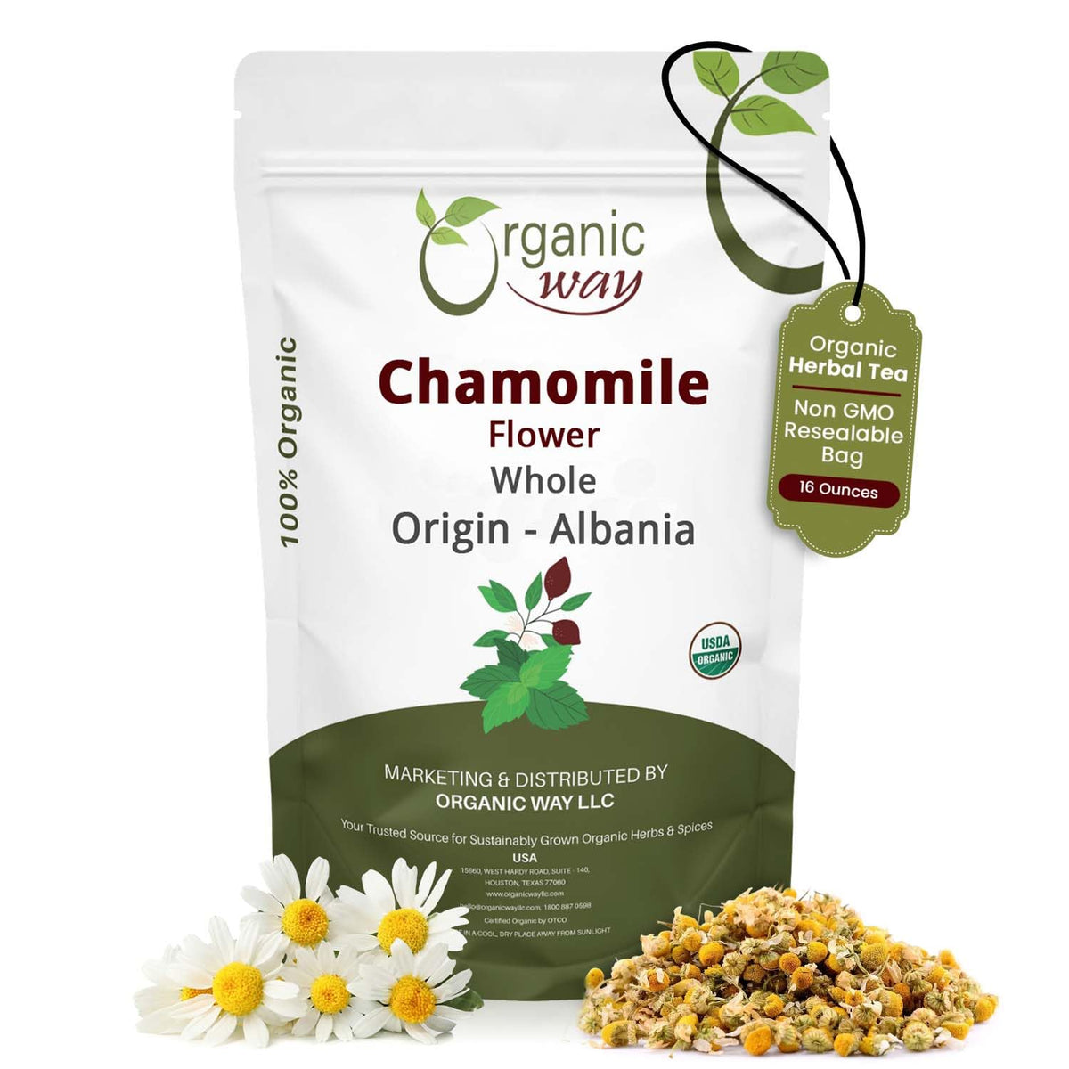 Organic Way Chamomile Flower Whole (Matricaria chamomilla) - Herbal