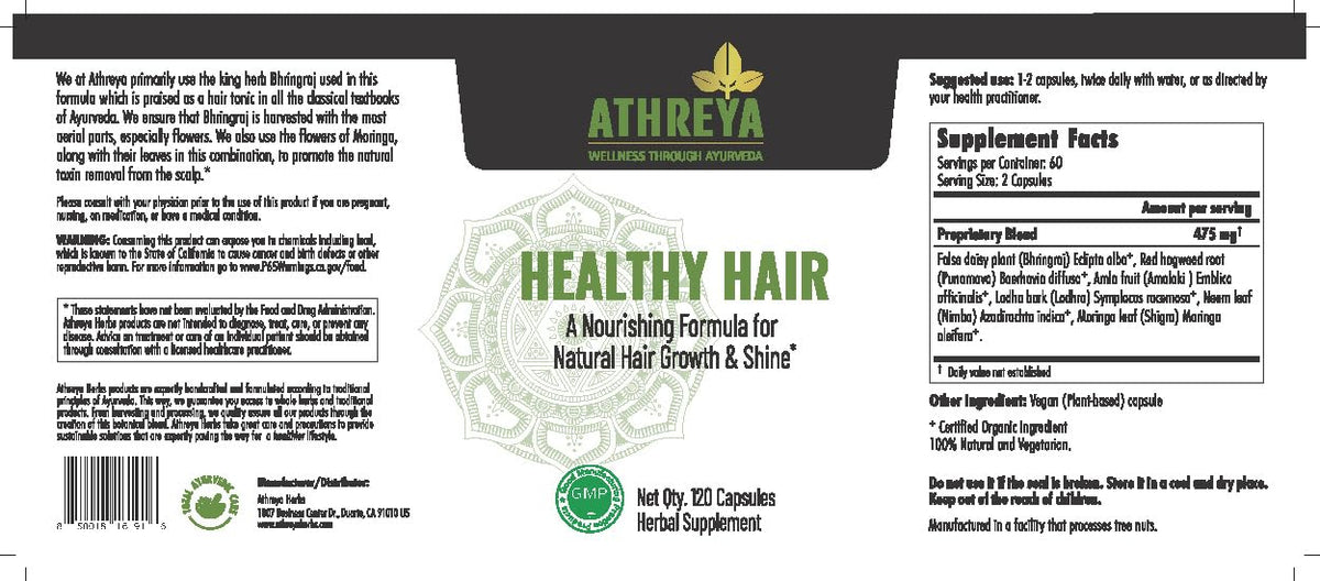 Athreya Herbs Healthy Hair Tablets with Vitamin C - 120 Tablets - image 2