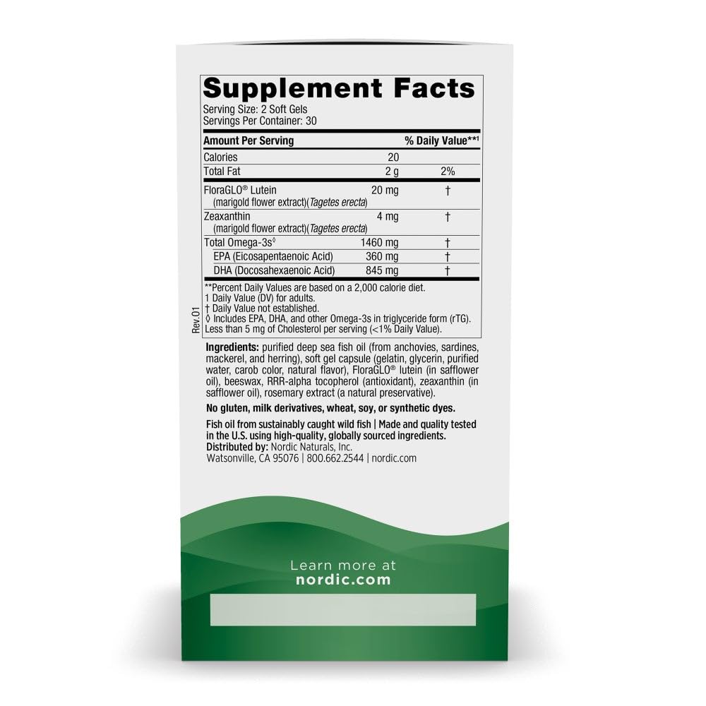 Nordic Naturals Vision Support with Lutein & Zeaxanthin - 60 Softgels - image 2