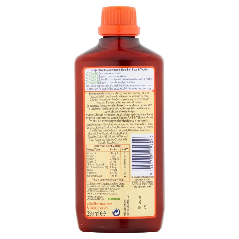 Sevenseas Haliborange All Natural Orange Multivitamin Liquid - 8.5 Fl Oz - image 2