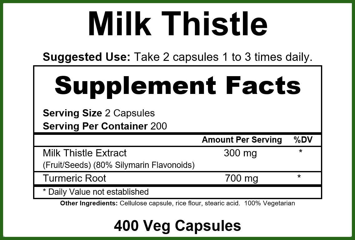 GreenPacks Milk Thistle Extract Plus Turmeric - 400 Capsules - image 2