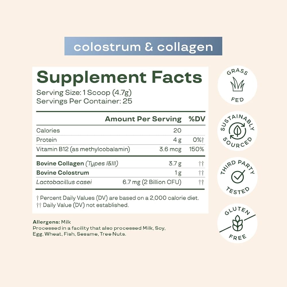 Bloom Nutrition Bovine Colostrum Powder for Gut Health