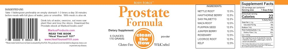 Body Force Prostate Formula Powder with Saw Palmetto - 7.5 oz - image 4
