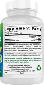 Best Naturals Vitamin B2 (Riboflavin) 100 mg - 180 Tablets - image 6