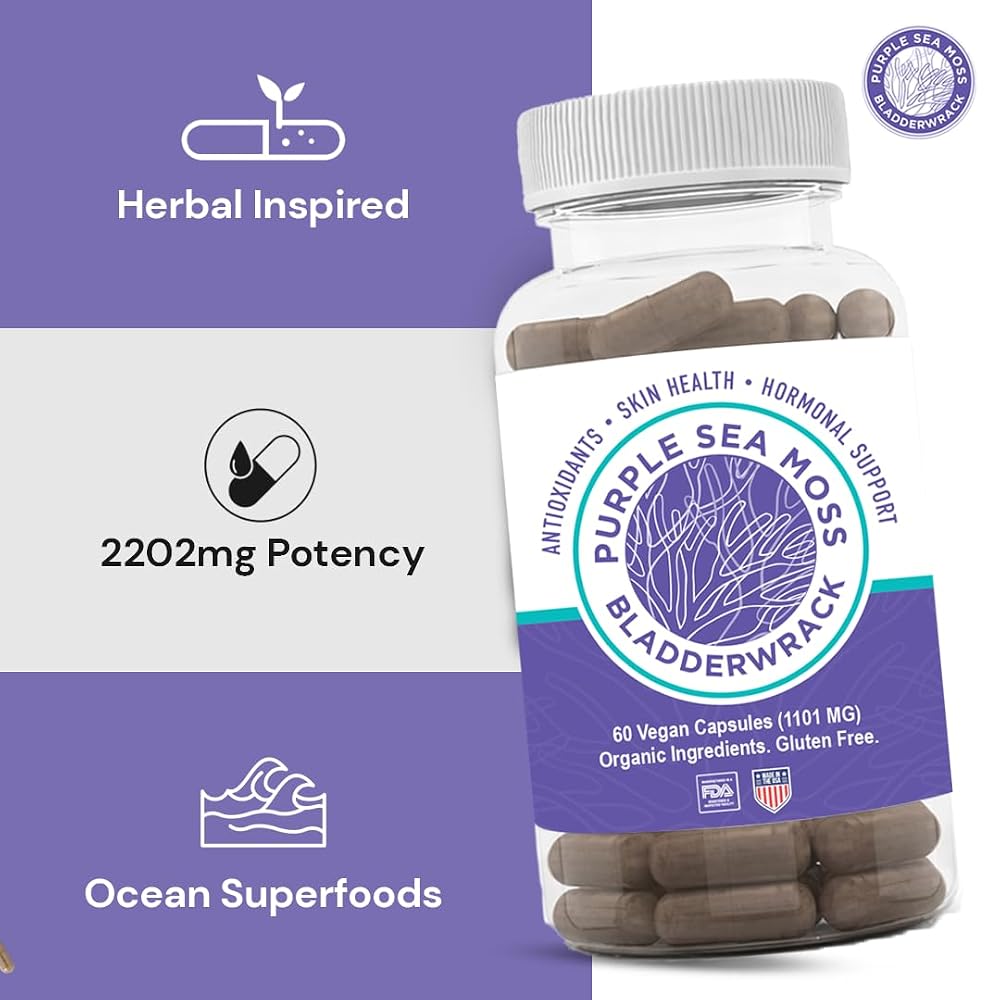 BocaHeal Purple Sea Moss + Bladderwrack Capsules - 60 Count - image 7