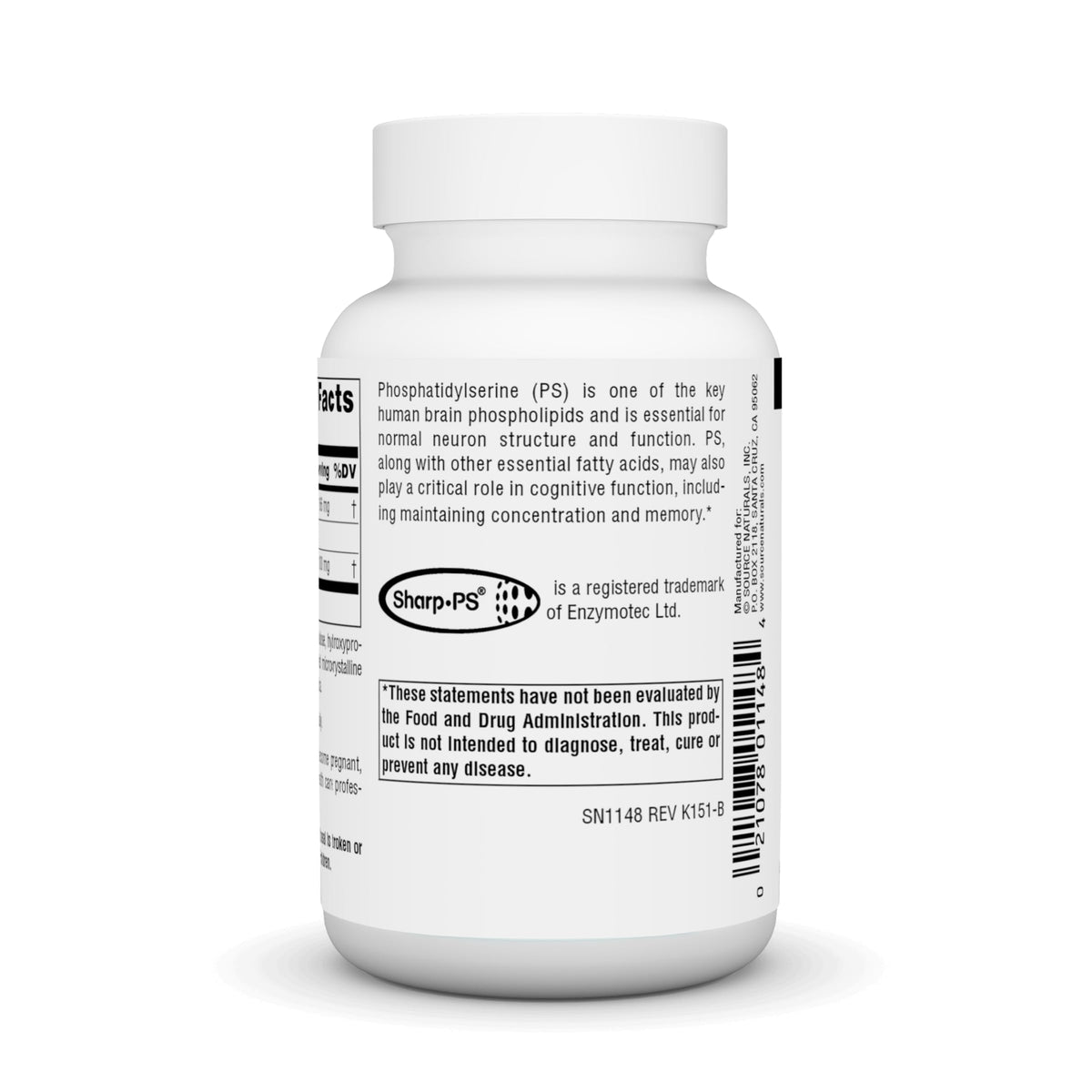 Source Naturals Phosphatidyl Serine 100 mg - 60 Vegan Capsules - image 3
