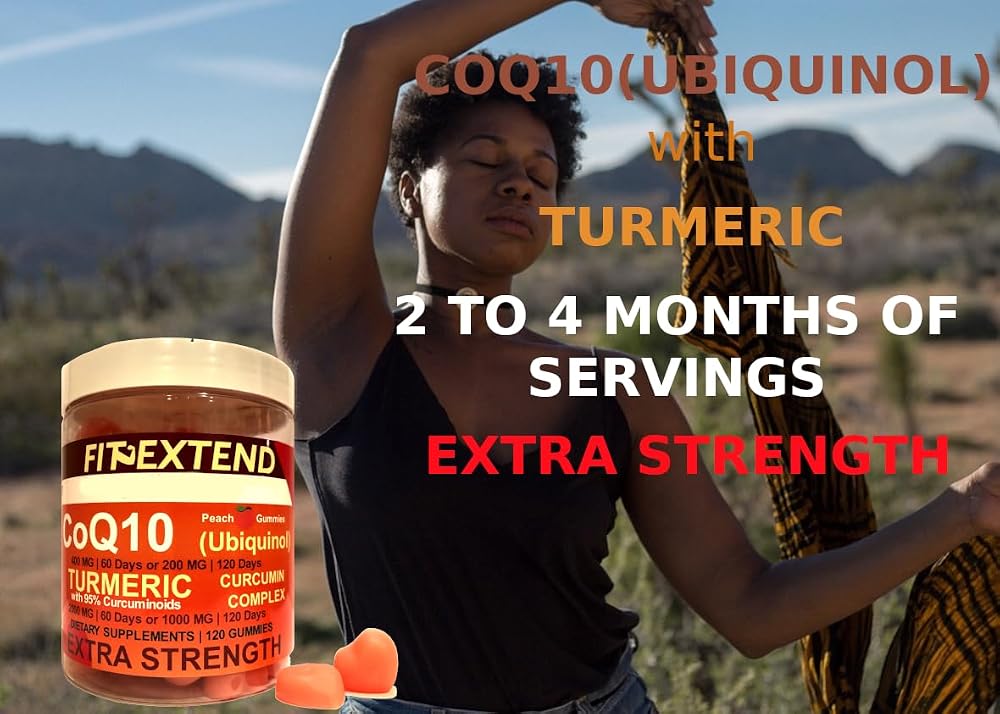 FIT EXTEND CoQ10 200mg Ubiquinol & Turmeric Gummies - 120 Count - image 4