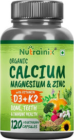 SENTA Plant Based Organic Calcium Magnesium Zinc D3 K2 - 120 Capsules - image 2