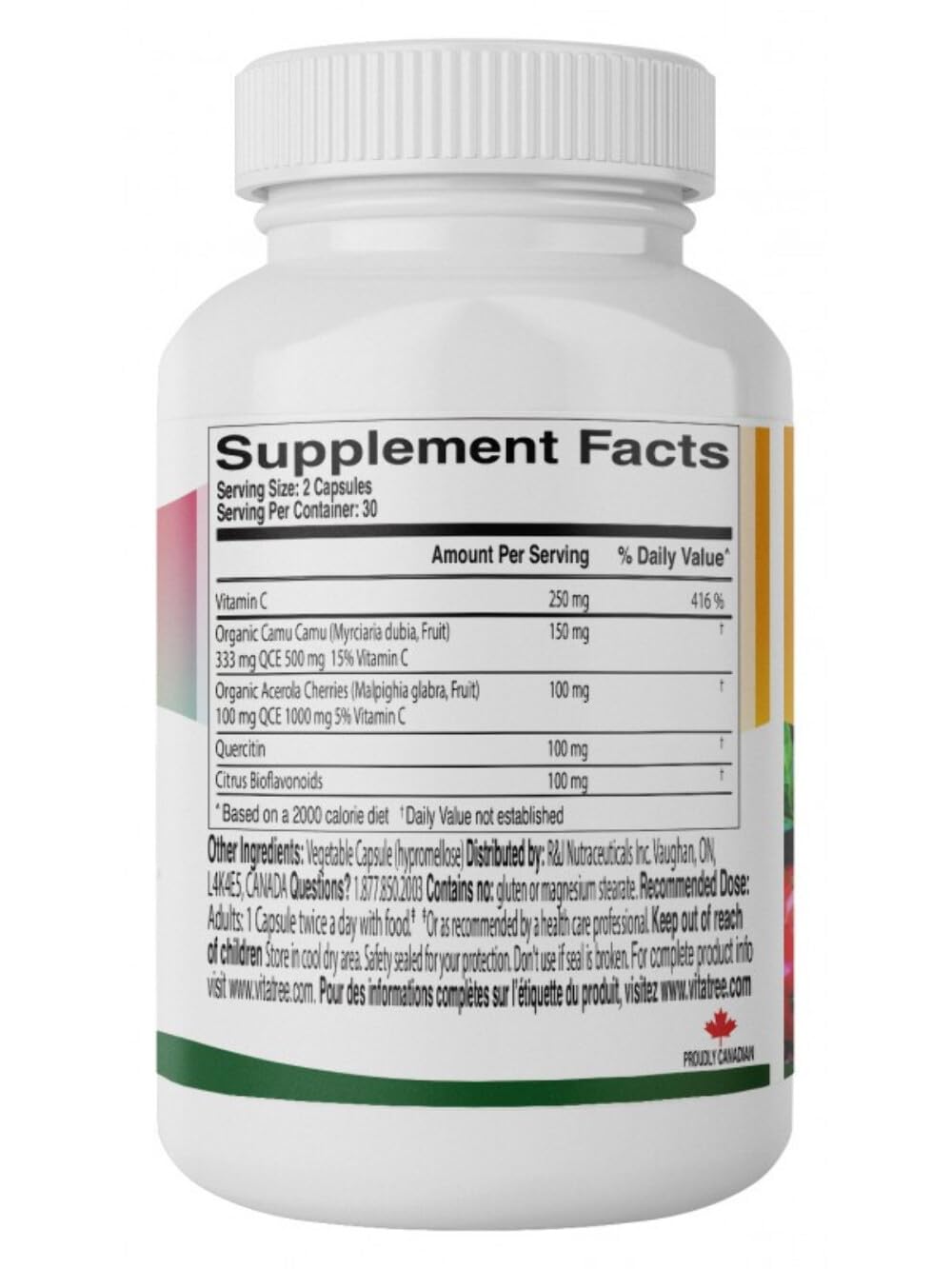 VitaTree Organic Vitamin C - 60 Vegetarian Capsules - image 2