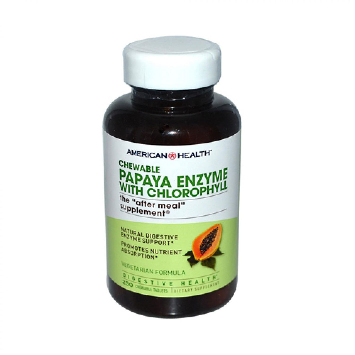 American Health Chewable Papaya Enzyme with Chlorophyll - 250 Tablets