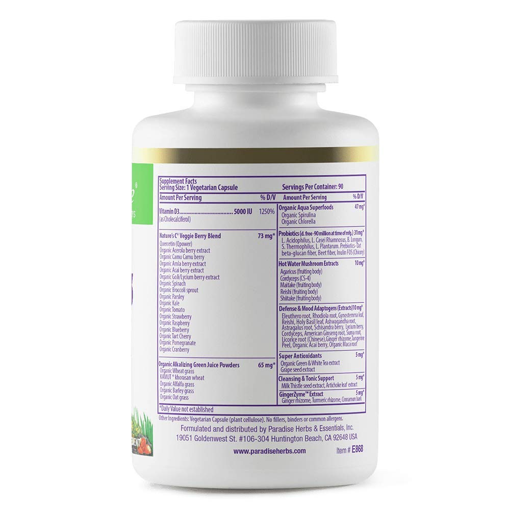 Paradise Herbs Earth's Blend Vitamin D3 - 90 Vegetarian Capsules - image 2