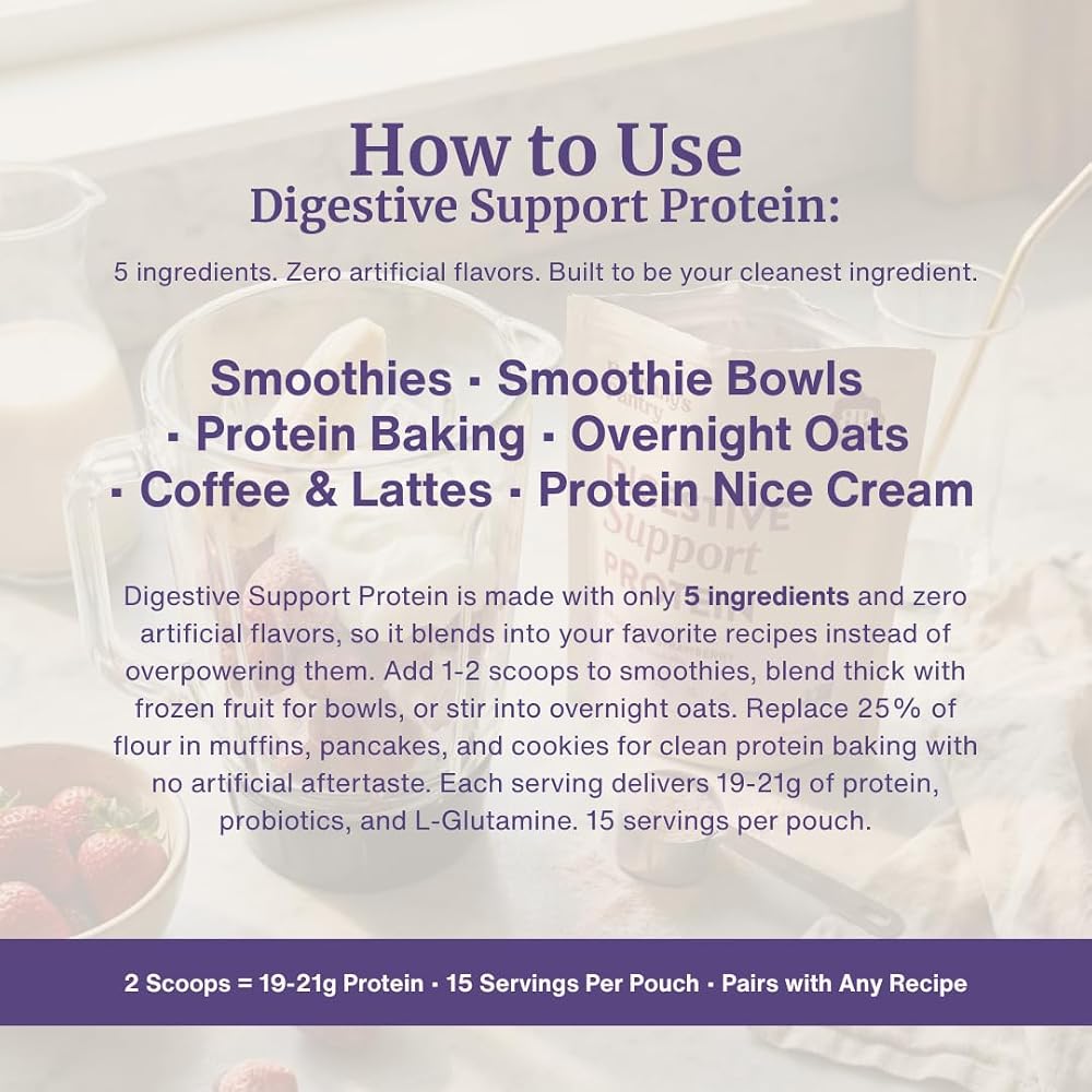 Bethany's Pantry Digestive Support Vegan Pea Protein Powder Cocoa - 1lb - image 7