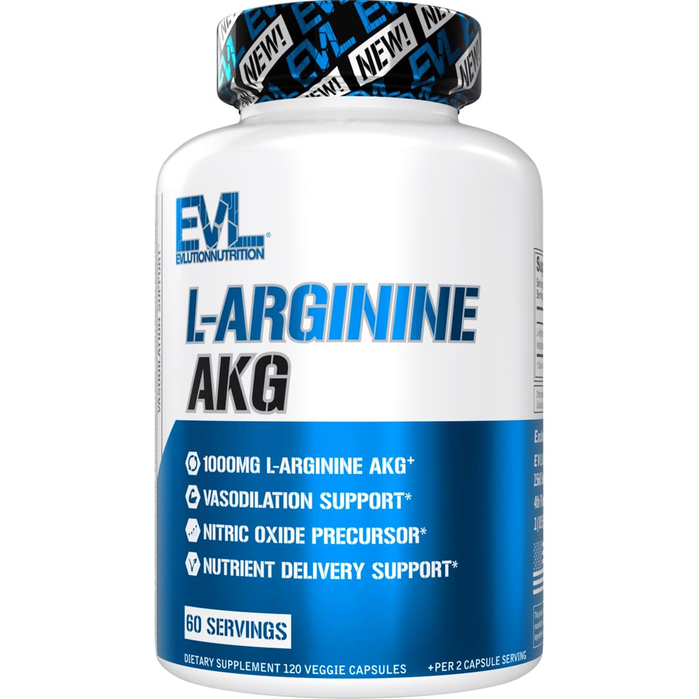 Evlution L-Arginine AKG 1000mg - 120 Vegetarian Capsules