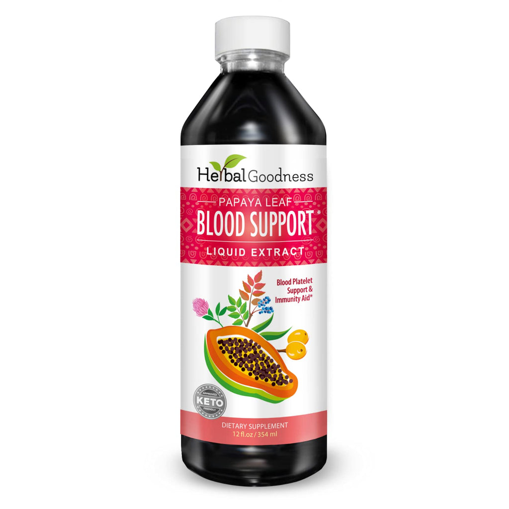 Herbal Goodness Papaya Liquid Blood Support - Papaya Leaf Extract - Healthy Platelet