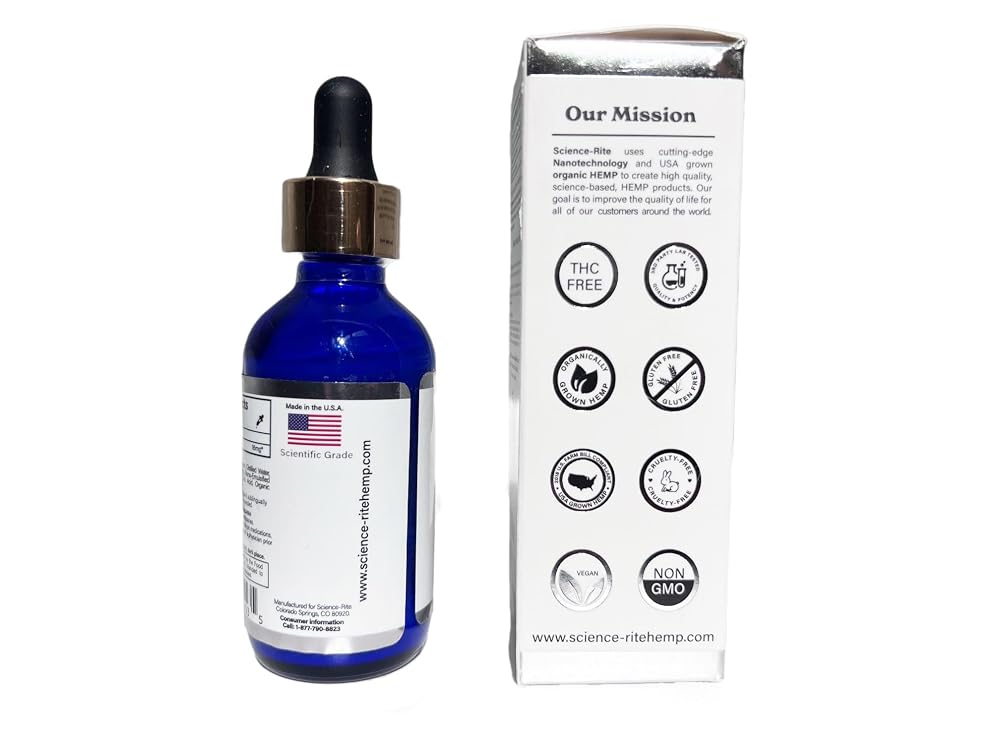 Science-Rite Nano Water-Soluble Hemp Drops Mint - 2 Fl Oz - image 5