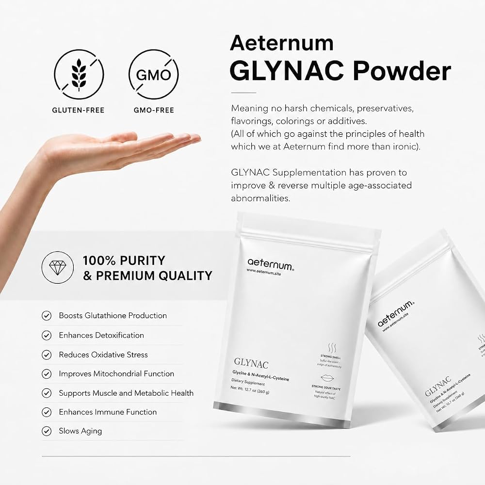 aeternum GLYNAC Powder Glycine & NAC - 360g - image 5